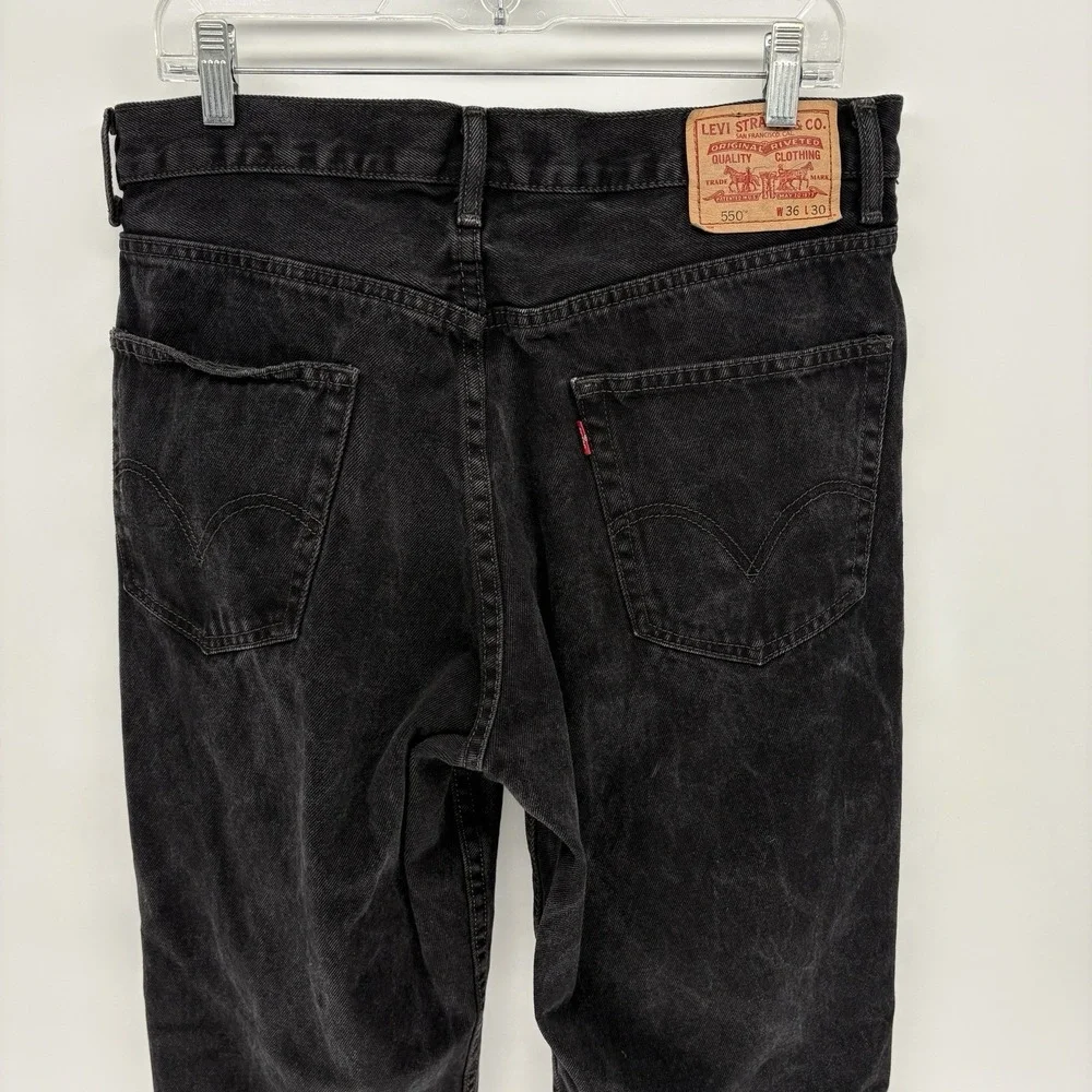 Vintage‎ Levis 550 Faded Black Relaxed Fit Jeans Y2K Punk Men 36X30 (34X26.5)